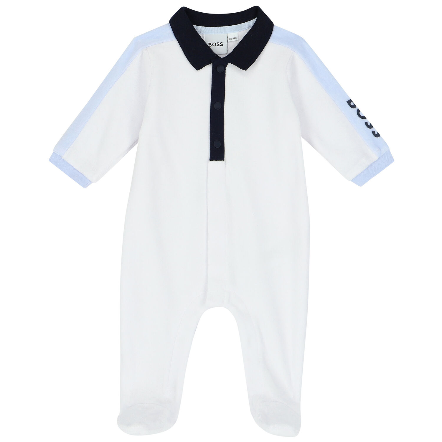 Baby Boys White Logo Polo Babygrow, 2, hi-res