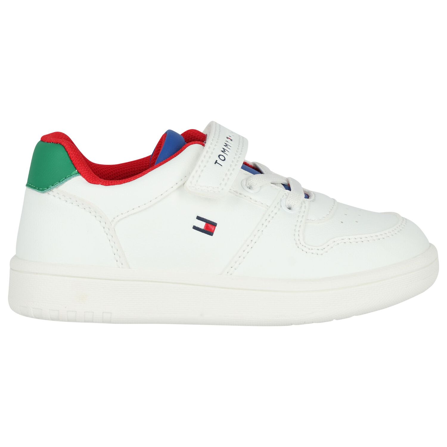 Boys White Logo Trainers, 1, hi-res