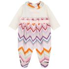 Baby Girls Ivory & Pink Zig Zag Babygrow Gift Set, 1, hi-res