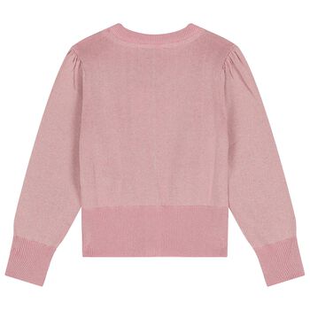Girls Pink Bow Cardigan
