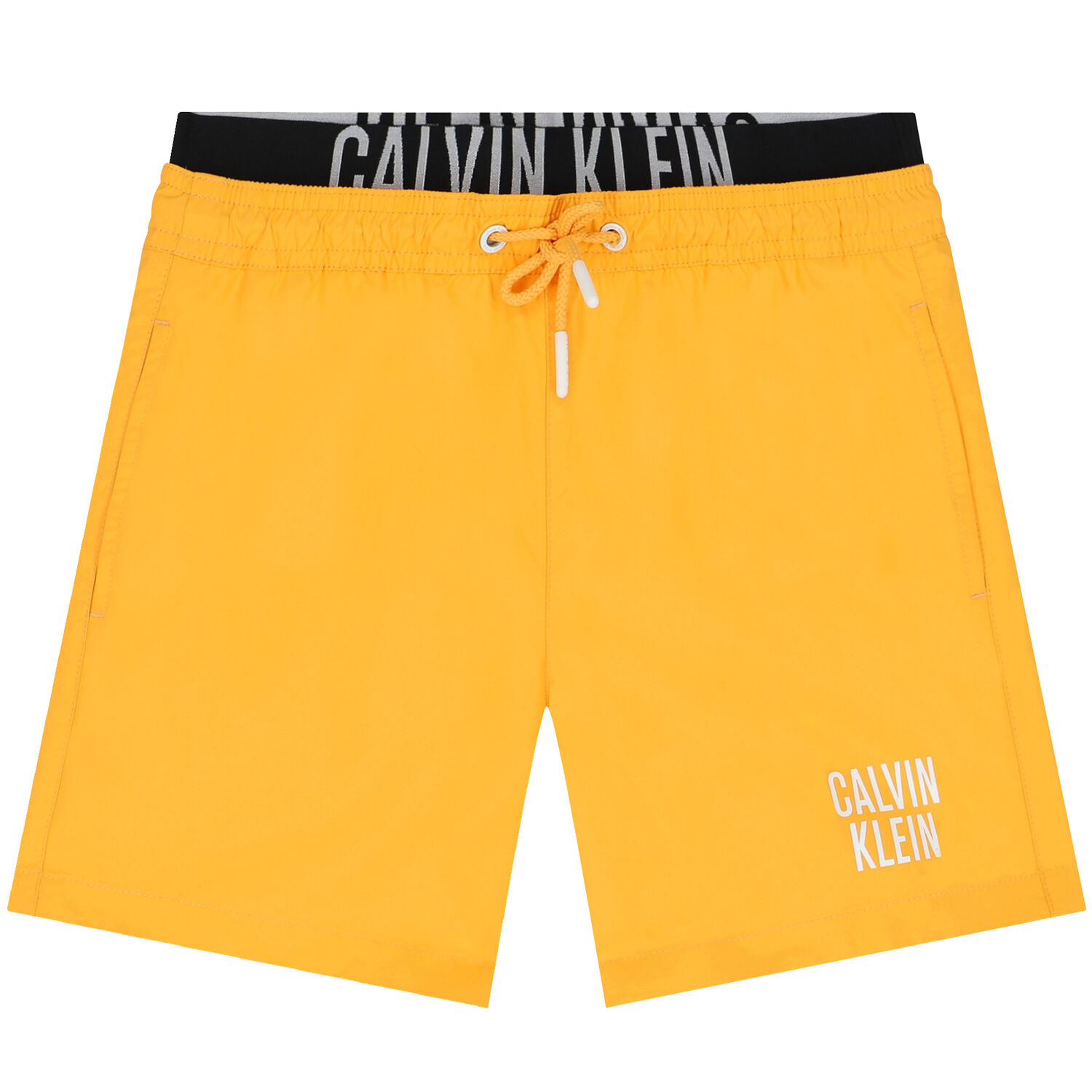 Boys Orange Logo Swim Shorts, 1, hi-res