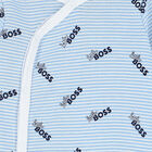 Baby Boys Blue & White Logo Babygrow & Hat Gift Set, 1, hi-res