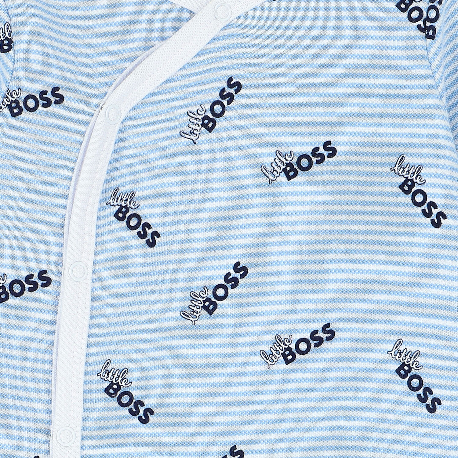 Baby Boys Blue & White Logo Babygrow & Hat Gift Set, 1, hi-res
