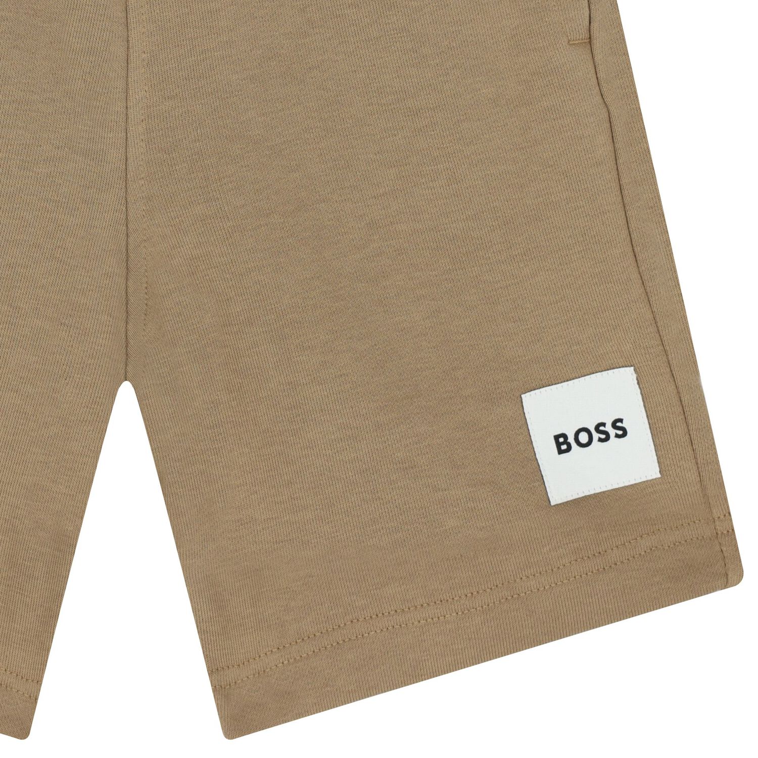 Boys Beige Logo Shorts, 3, hi-res