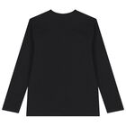 Boys Black Logo Long Sleeve Top, 2, hi-res