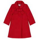 Girls Red Bow Coat , 1, hi-res