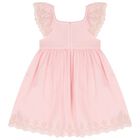 Girls Pink Embroidered Dress, 2, hi-res