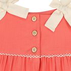 Younger Girls Coral Bow Dress, 1, hi-res