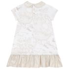 Girls Ivory & Beige Geo Map Dress, 1, hi-res