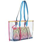 Girls Multi-Coloured Striped Tote Bag, 1, hi-res