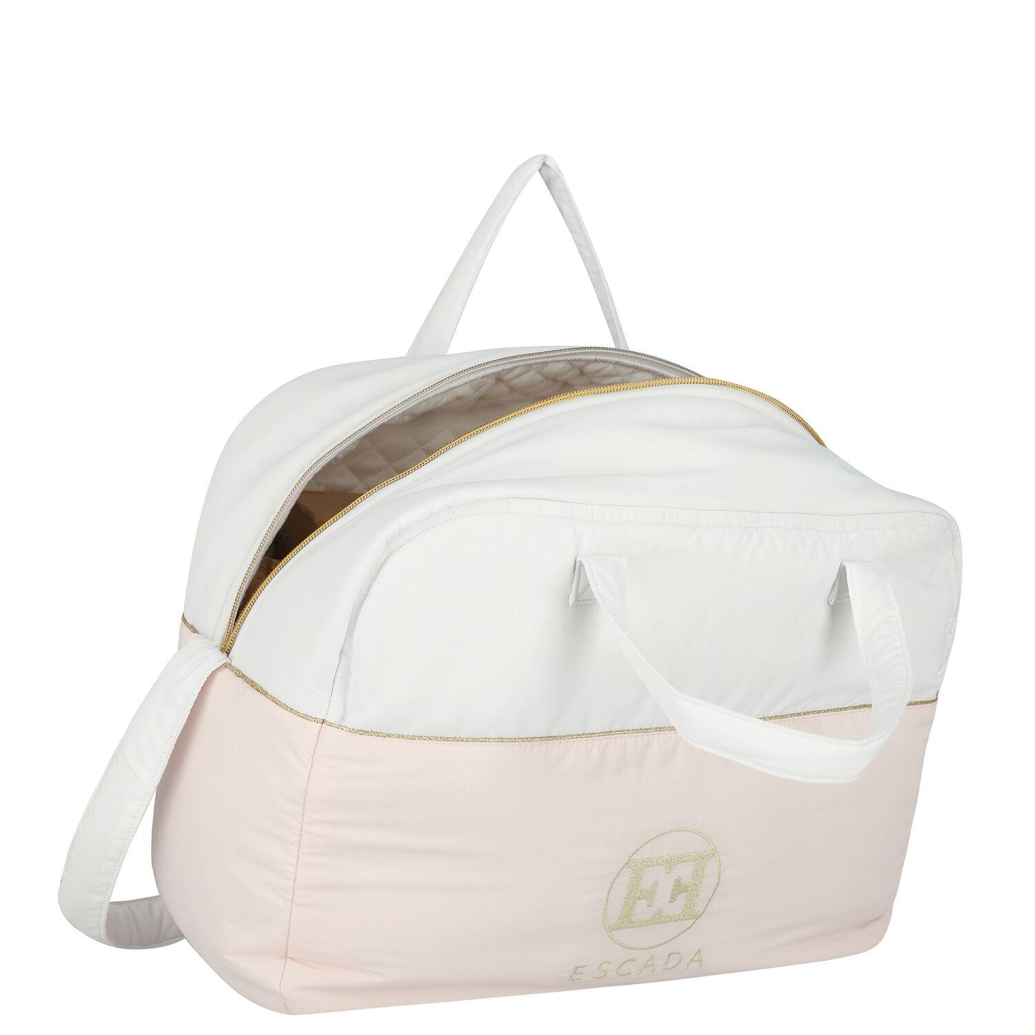 Baby Girls White & Pink Logo Changing Bag, 2, hi-res
