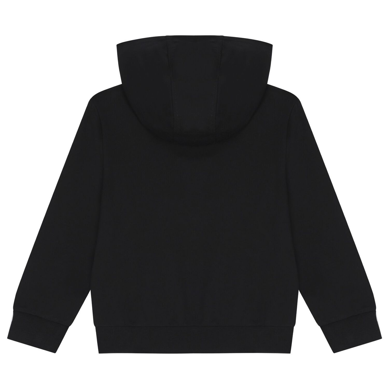 Boys Black Logo Hooded Zip Up Top, 1, hi-res