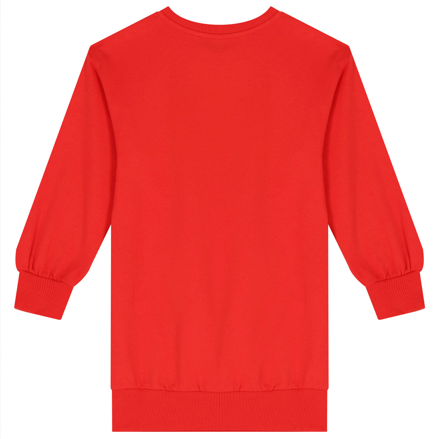 Girls Red Teddy Bear Logo Sweatshirt Dress, 5, hi-res image number null