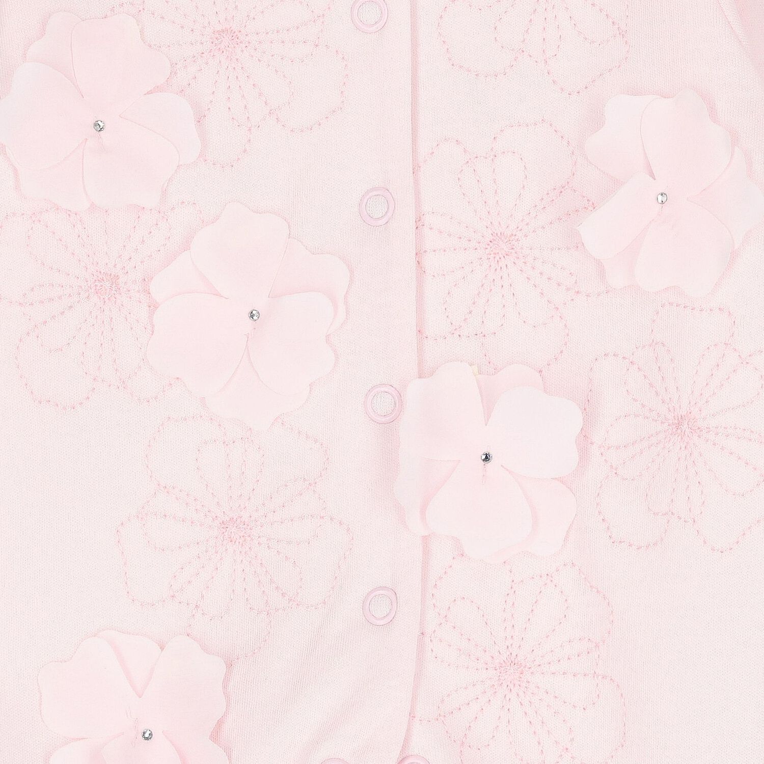 Baby Girls Pink Floral Babygrow, 1, hi-res