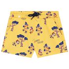 Younger Boys White & Yellow Shorts Set, 1, hi-res