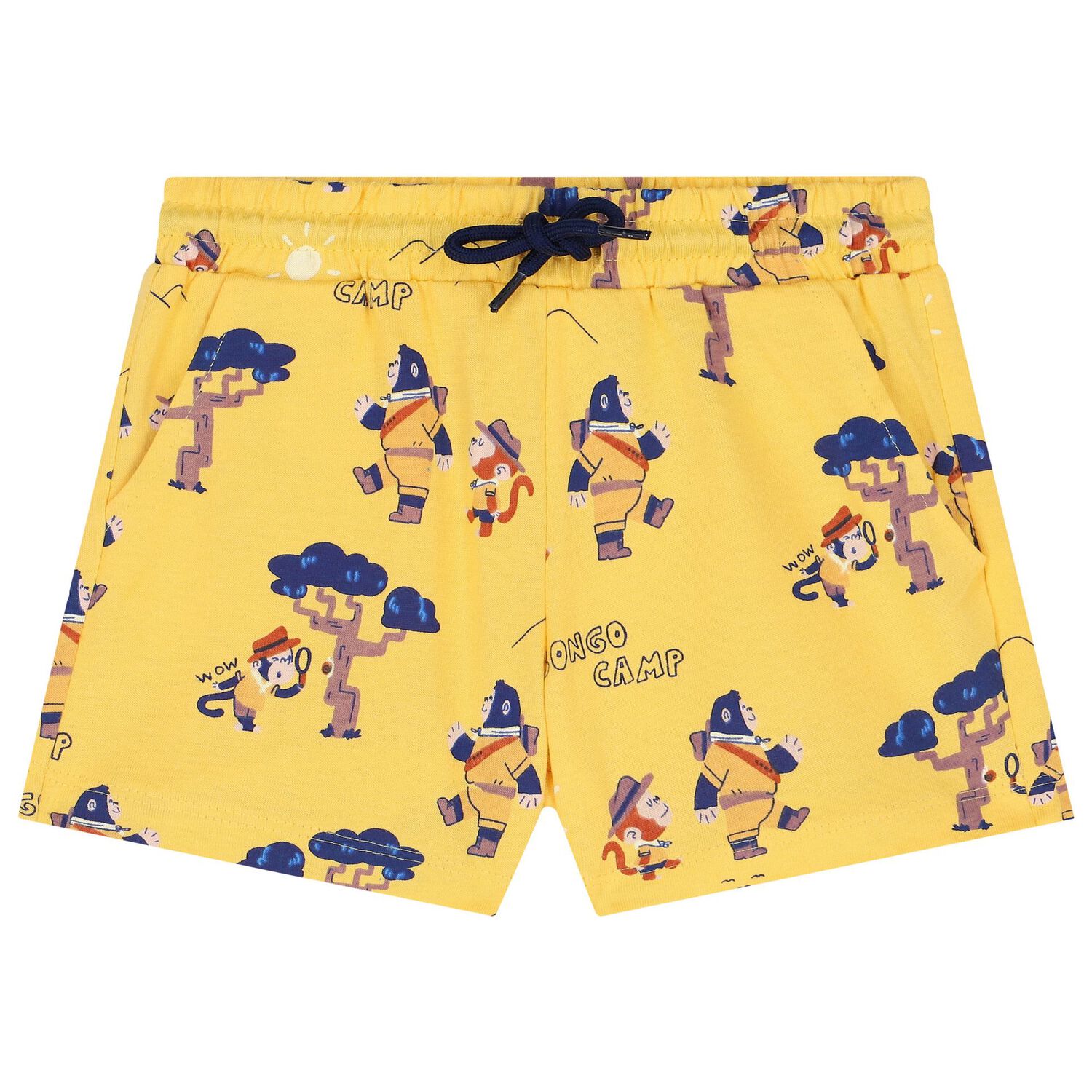 Younger Boys White & Yellow Shorts Set, 1, hi-res