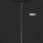 Boys Black Logo Hooded Zip Up Top, 1, hi-res