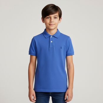 Boys Blue Logo Polo Shirt