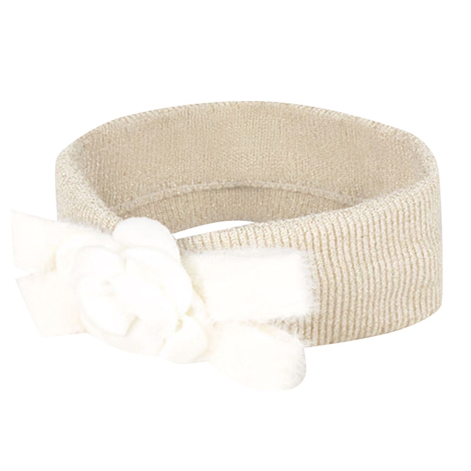 Baby Girls Ivory Flower & Bow Headband, 2, hi-res