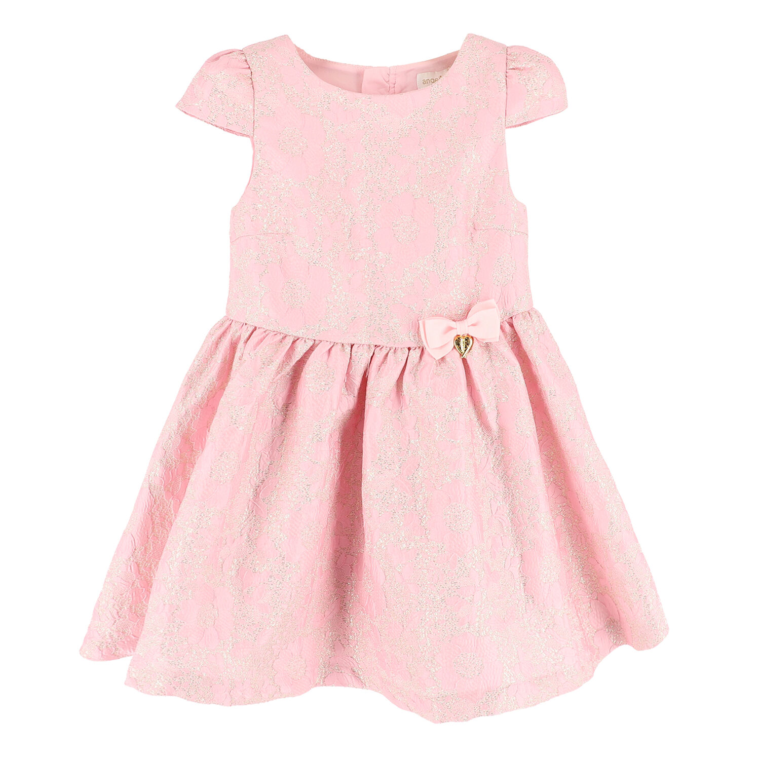 Girls Pink & Gold Jacquard Dress, 4, hi-res image number null