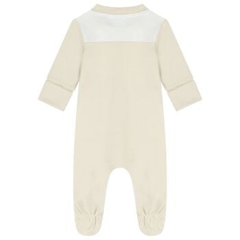 Baby Boys Ivory Logo Babygrow
