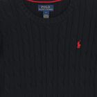 Black Logo Cable Knit Jumper, 1, hi-res