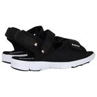 Boys Black Logo Sandals, 1, hi-res