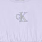 Girls Purple Glittery Logo Dress, 2, hi-res