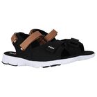Boys Black& Beige Logo Sandals, 1, hi-res