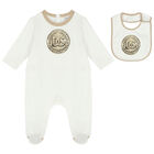 White Coin Logo Babygrow Gift Set, 1, hi-res