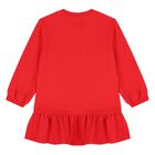 Younger Girls Red Teddy Bear Logo Dress , 2, hi-res