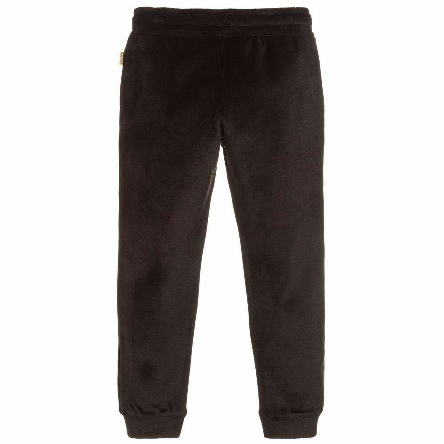 Girls black Velour Joggers, 1, hi-res