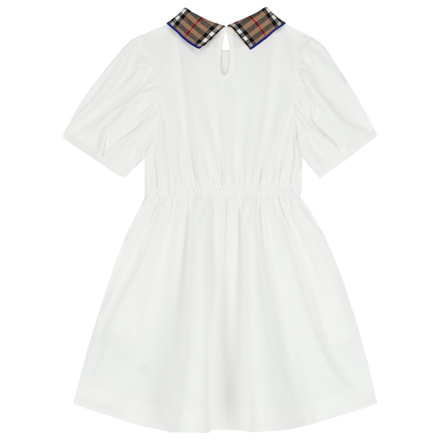 Girls White Check Polo Dress, 1, hi-res image number null