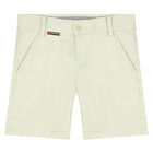 Boys Beige Logo Chino Shorts, 2, hi-res