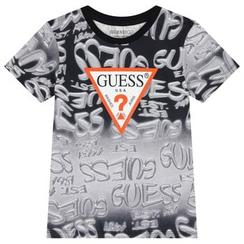 Boys Black & Grey Logo T-Shirt