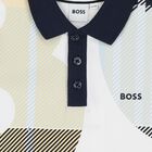 Boys White Logo Polo Shirt, 1, hi-res