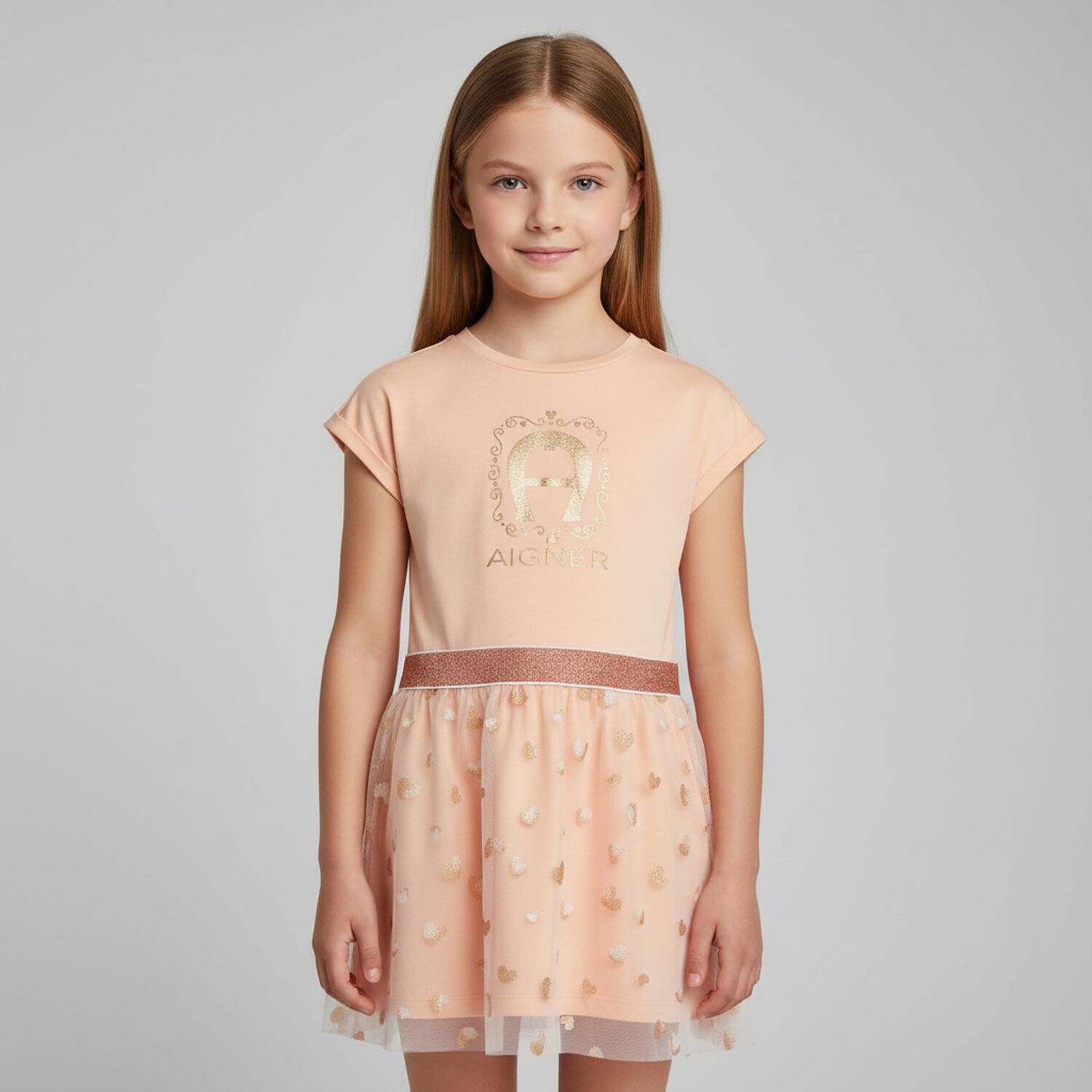 Girls Pink Cotton Dress, 1, hi-res