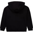 Girls Black Logo Hooded Top, 1, hi-res