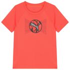 Boys Neon Orange Logo T-Shirt, 1, hi-res