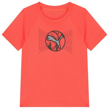 Boys Neon Orange Logo T-Shirt
