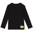 Boys Black Logo Long Sleeve, 1, hi-res