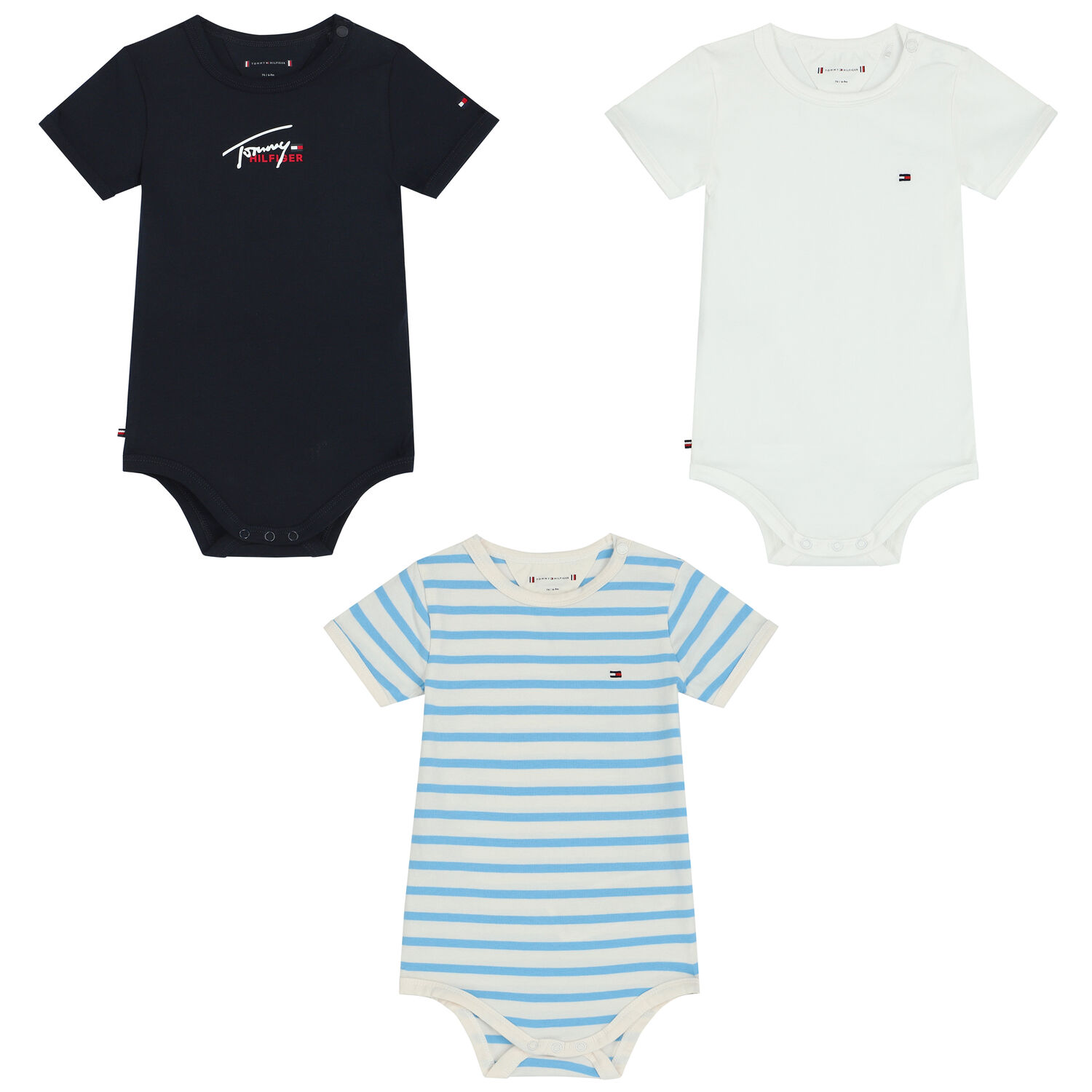 Baby Boys Multi-Colored Logo Bodysuits, 2, hi-res