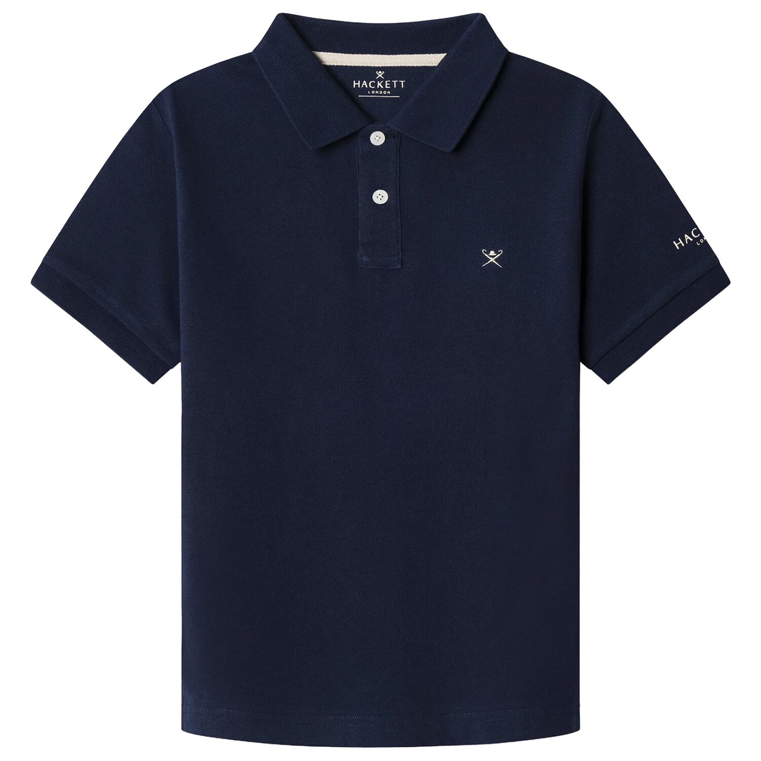Boys Navy Blue Logo Polo Shirt, 1, hi-res