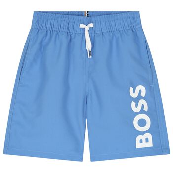 Boys Blue Logo Swim Shorts