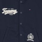 Boys Navy Blue Logo Hooded Top, 1, hi-res