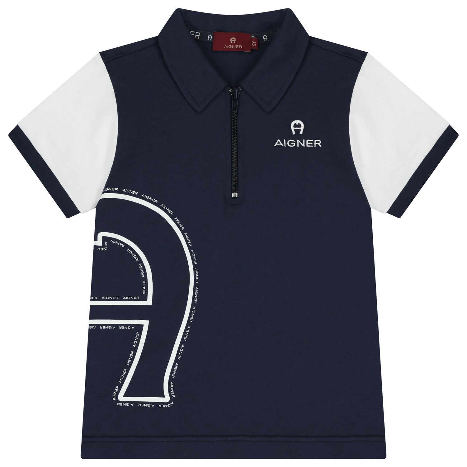 Boys Navy Blue Logo Polo Shirt, 1, hi-res