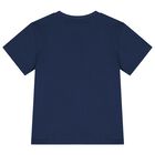 Boys Navy Cotton Logo T-Shirt, 4, hi-res