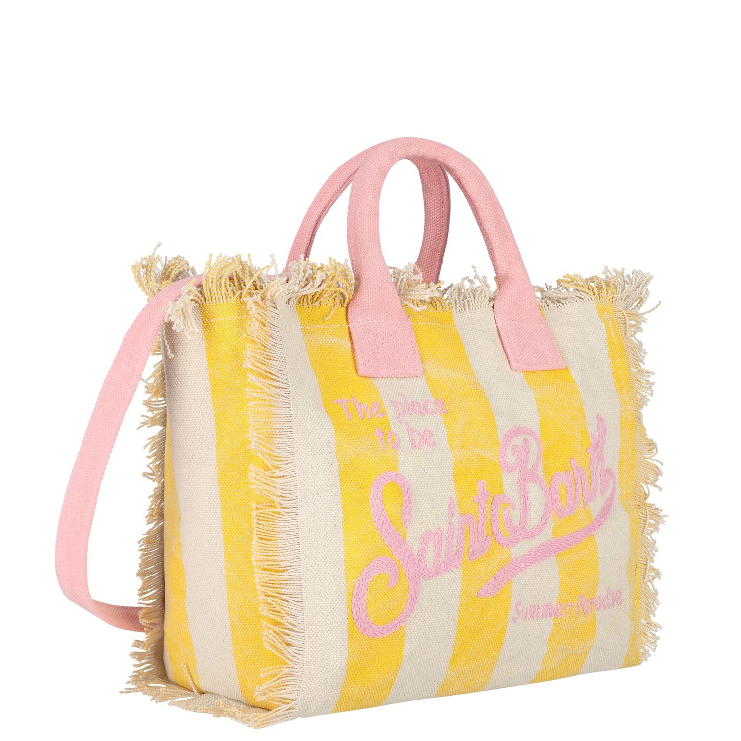 Girls Pink, Ivory & Yellow Logo Tote Bag, 1, hi-res