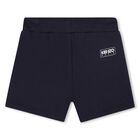 Younger Boys Navy Blue Logo Shorts, 1, hi-res