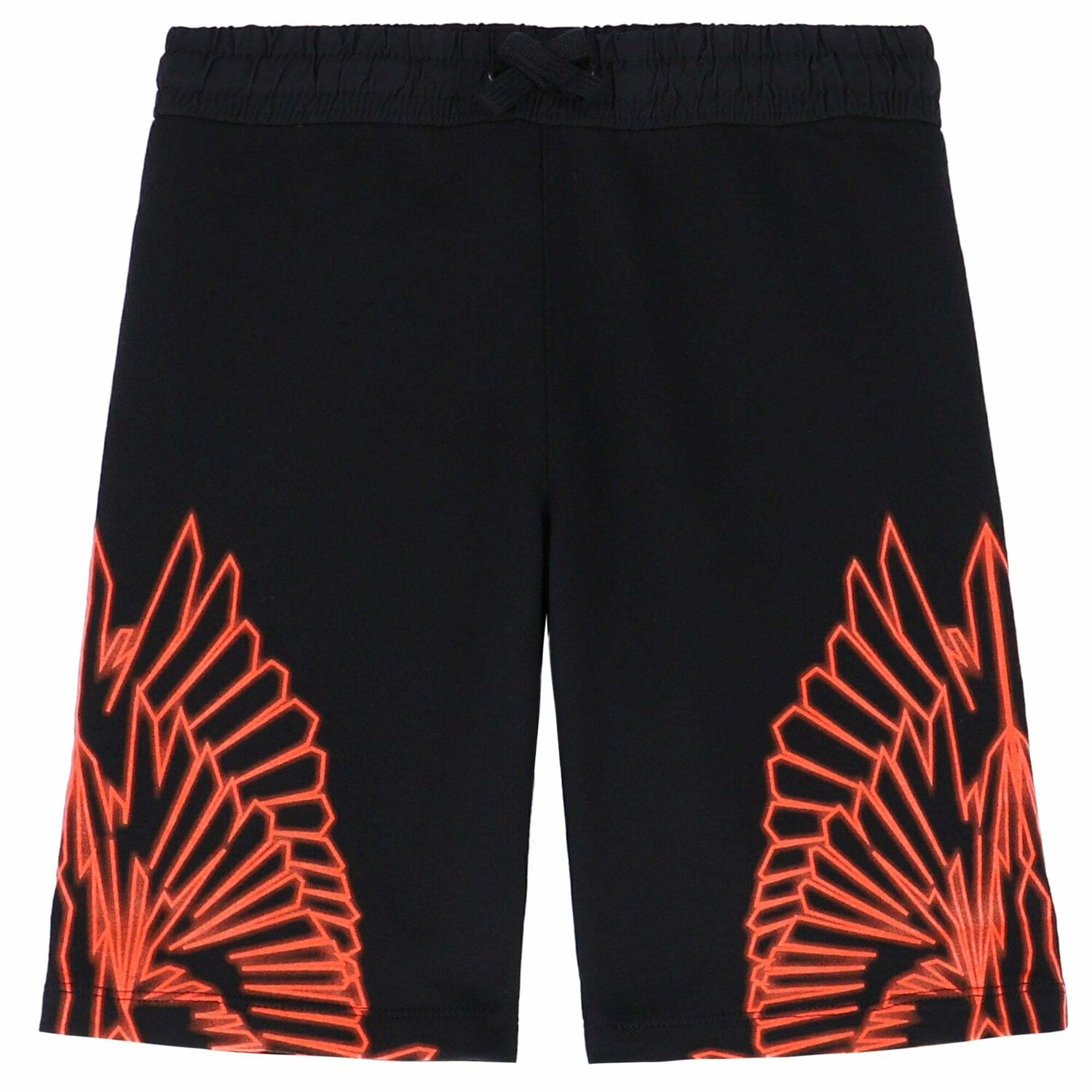 Boys Black Printed Shorts, 1, hi-res